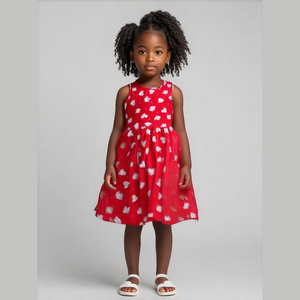 George Girl's Size M (7-8) Red White Canada Day Sleeveless Cotton Dress